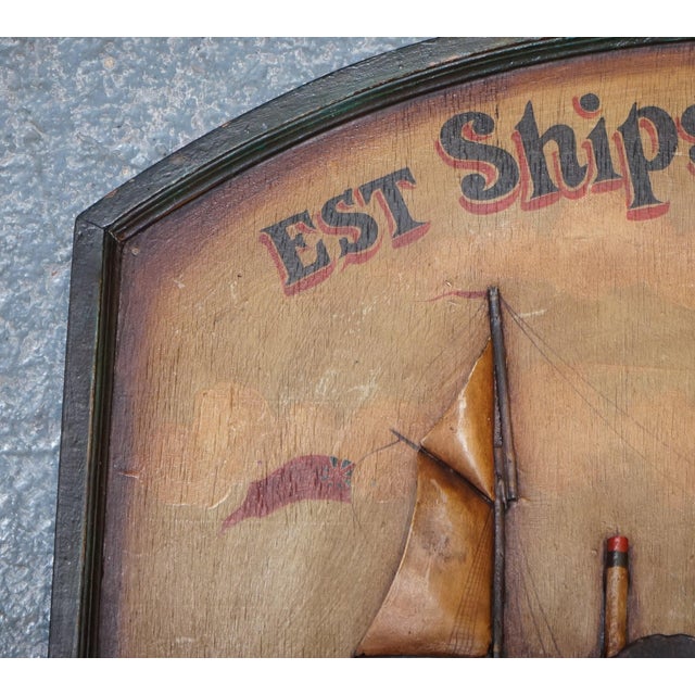 Hand Painted Est Ships Stores 1851 Pub Sign in Wood, 1960s For Sale - Image 4 of 11