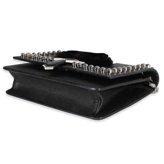 Animal Skin Black Vitello Elite & Mink Studded Karlito Chain Wallet For Sale - Image 7 of 8