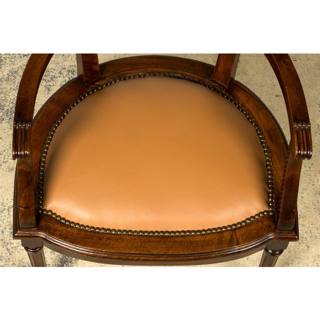 Late 19th Century French Empire Style Mahogany Barrel Back Desk Chair For Sale In New York - Image 6 of 18