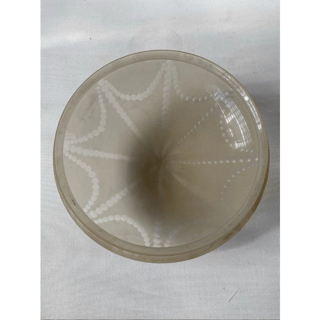 Early 20th Century Antique Frosted Ceiling Glass Shade For Sale - Image 5 of 6