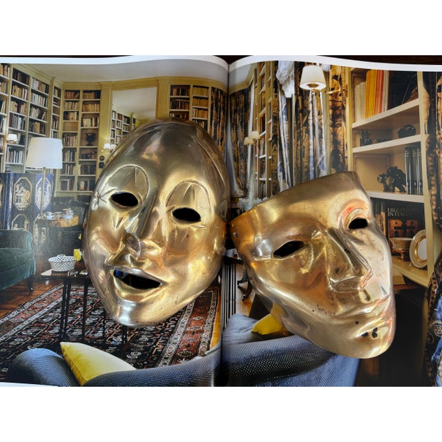 Brass Masks, Pair For Sale - Image 4 of 6