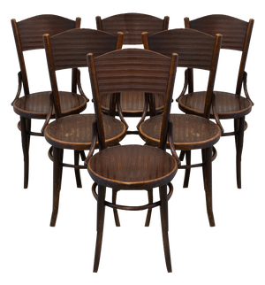 Vintage Bentwood Bistro Chairs from Fischel 1920s. Set of 6