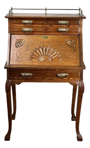 Antique Victorian Oak Ladies Writing Desk C. 1900