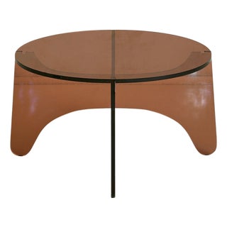 French Amber Smoked Plexiglass Coffee Table in the Manner of Michel Dumas, 1970s For Sale