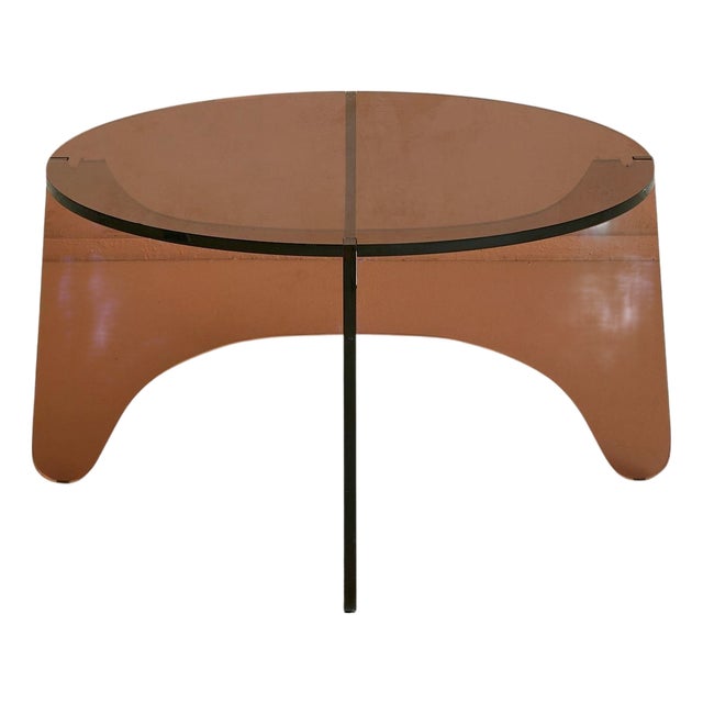 French Amber Smoked Plexiglass Coffee Table in the Manner of Michel Dumas, 1970s For Sale