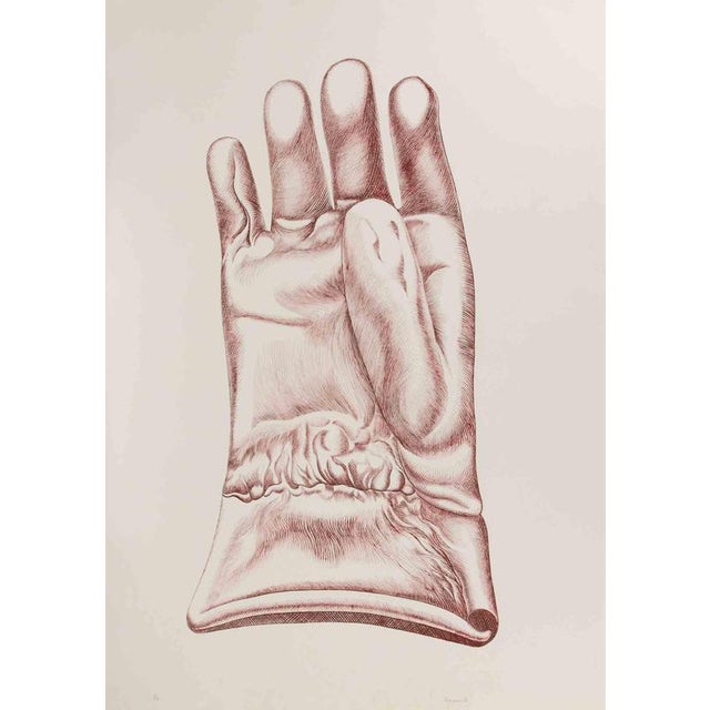 Etching on paper, realized by the Italian artist Giacomo Porzano (1925-2006). Hand-signed and dated 1972 at the bottom....