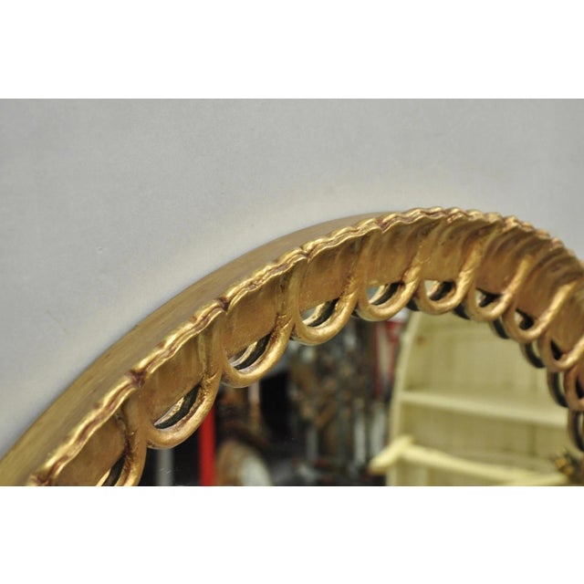 Wood Vintage Palladio Italian Hollywood Regency Gold Gilt 39" Round Sunburst Mirror For Sale - Image 7 of 12