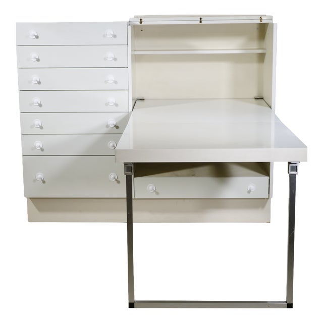 Postmodern Wooden Highboard Cabinet with Fold-Out Desk from Interlübke, 1970s-1980s For Sale