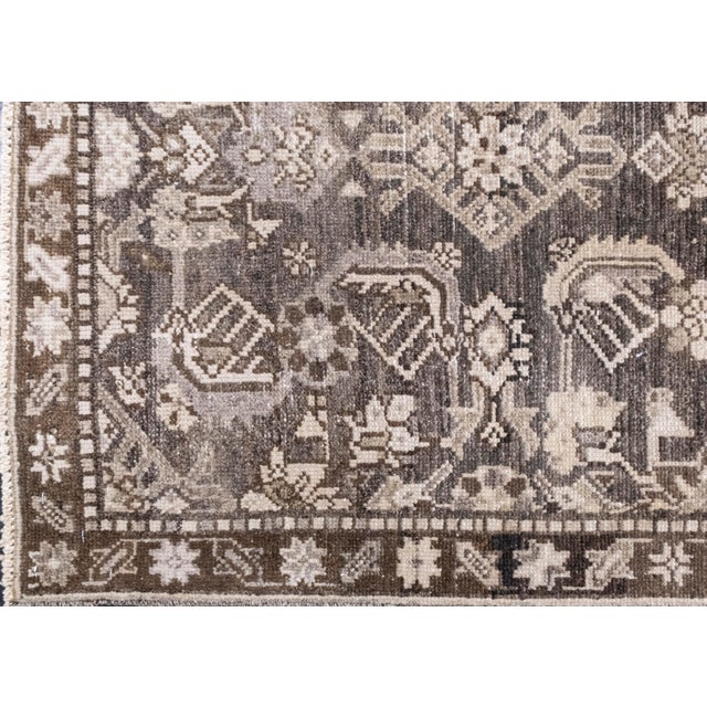 Turkish Vintage Runner Rug Brown & Ivory Anatolian Handwoven Wool 2'6" X 9'3" For Sale - Image 9 of 10