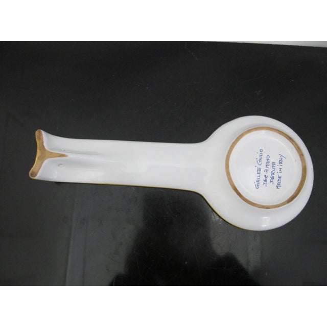 Early 20th Century Ricco Deruta Italian Majolica Brightly Hand Painted Pottery Spoon Rest For Sale - Image 5 of 10