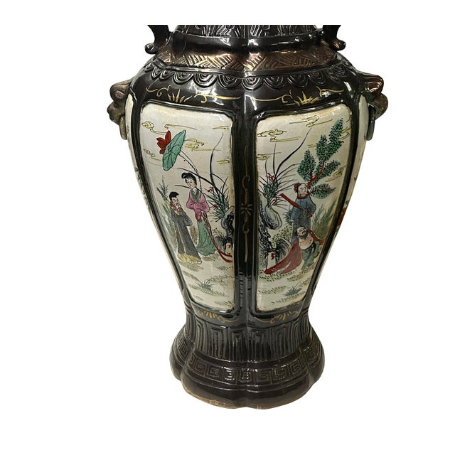 Chinese Vintage 8 Immortals Theme HandPainted Porcelain Flower Vase For Sale - Image 14 of 15