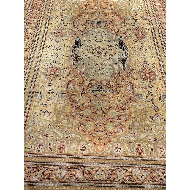 Nice early 20th century fine Turkish Cesare rug with beautiful decorative design and nice colours with green, orange,...