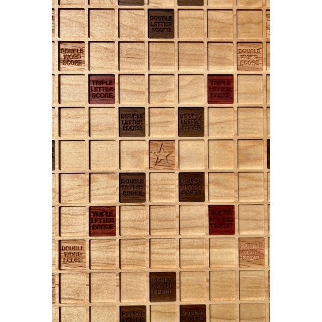 Double-Sided Wood Game Board: Checkers & Word Game For Sale - Image 4 of 6