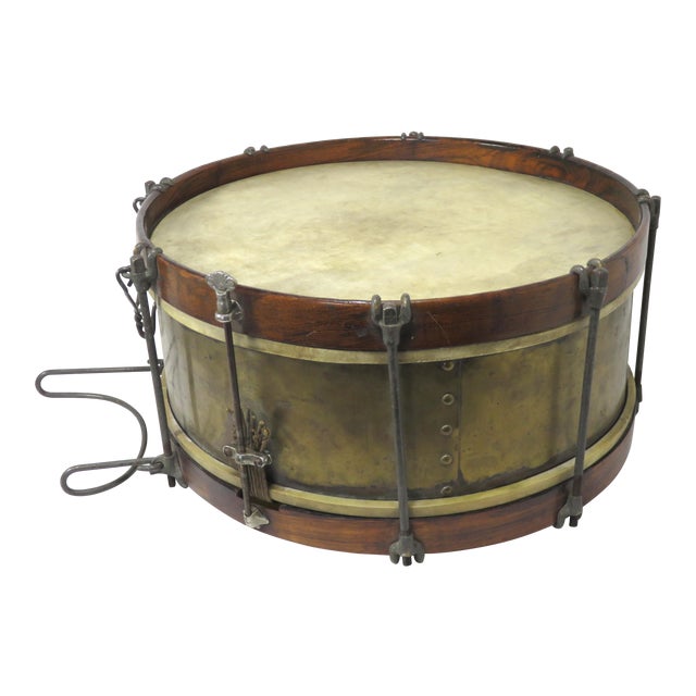 Antique Brass & Rosewood Parade Marching Snare Drum Chairish