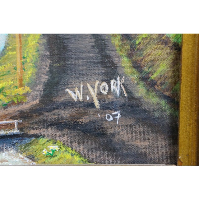 Rev. Wallace York Glen Rogers West Virginia Mining Town Acrylic Oil Painting For Sale - Image 10 of 13