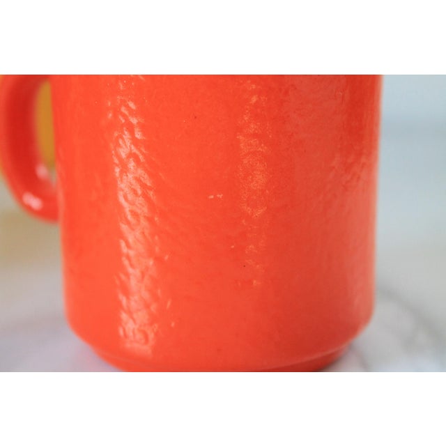 Vintage Hazel Atlas Milk Glass Mugs, 60's Orange Peel Texture S/6 For Sale - Image 11 of 12