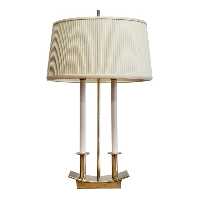 Vintage Stiffel Brass Modern Bouillotte Style Table Lamp For Sale