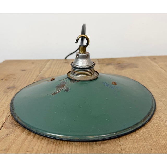 Industrial Green Enamel Light, 1950s For Sale - Image 14 of 18