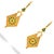 Contemporary Vintage Style Gold & Emerald Design Dangle Earrings, 2 Pieces For Sale - Image 3 of 6