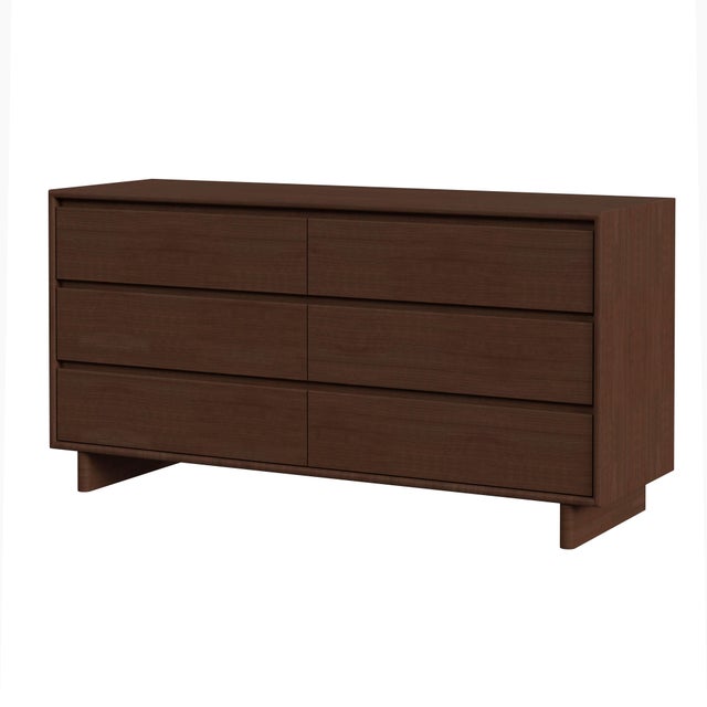 Wood Halmstad 62 in. W Rectangular Wood Panel 6 Drawer Dresser with Soft Close Drawers, Brown For Sale - Image 7 of 7