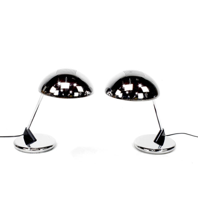 Mid-Century Modern Chrome Cantilever Seneca Desk Lamps With Domed Shade, Circa 1960s - A Pair For Sale - Image 3 of 10