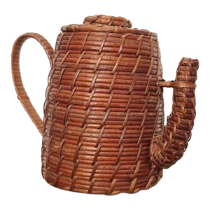 1980s Vintage Wicker Decorative Teapot