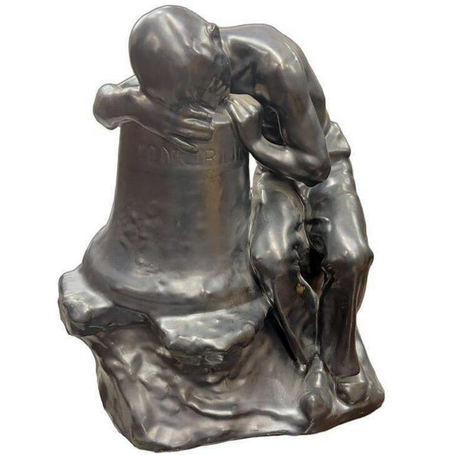 1930s Italian "Pensatore Campana" the Tinker Auguste Rodin Style Terracotta Sculpture For Sale In Los Angeles - Image 6 of 9