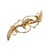 Modern Vintage 14k Yellow Gold Diamond Crescent Moon Swirl Brooch For Sale - Image 3 of 6