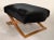 American 1990 Donghia Versailles Black Mohair Blonde Wood Stool Bench Ottoman John Hutton For Sale - Image 3 of 12