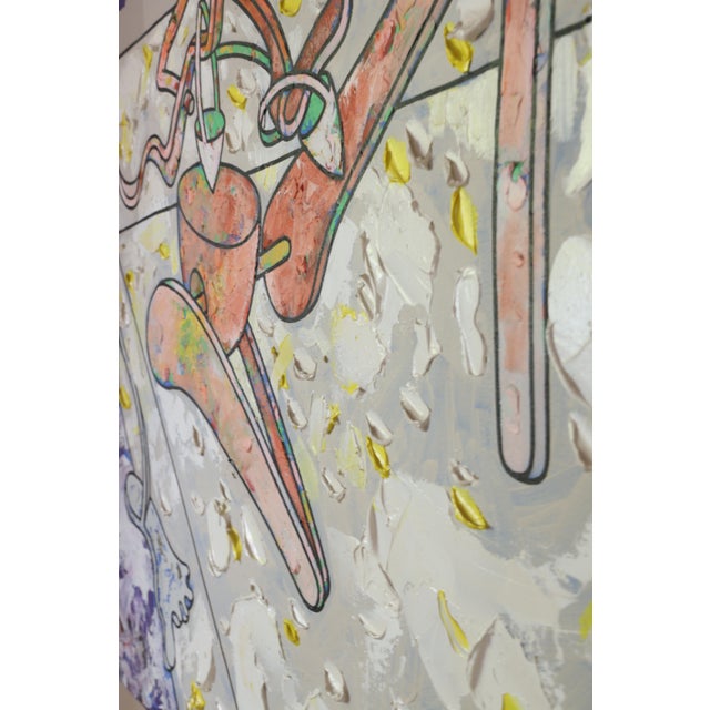 1980s Very Large 1987 Andrew Polk Acrylic Painting “After Dinner Wine” – Postmodern Neo-Expressionist Figural Abstract For Sale - Image 5 of 11