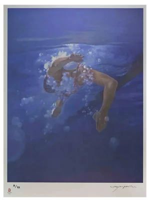 Kim Hyang, Swimmer, Lithograph, 2008