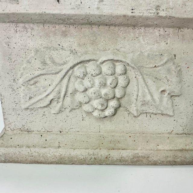 1980s 1989 Vintage Mediterranean Neoclassical Style Grape Cluster Reconstituted Stone Planter For Sale - Image 5 of 10