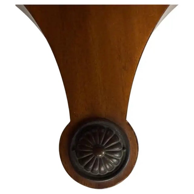 Pair of Weiman "Heirloom" Round Mahogany and Marble Pedestal Side Tables, MCM For Sale - Image 9 of 13