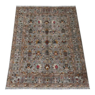 Sultanabad Design Area Rug, Hand-Knotted Wool, 8x10, Gray & Rust For Sale
