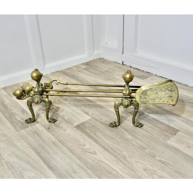 Metal Arts and Crafts Gothic Fireside Tools, Set of 5 For Sale - Image 7 of 9