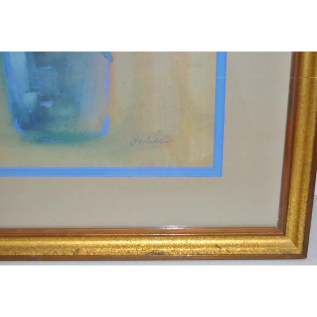 Paper Leon Dolice Original Floral Still Life c.1950s For Sale - Image 7 of 9