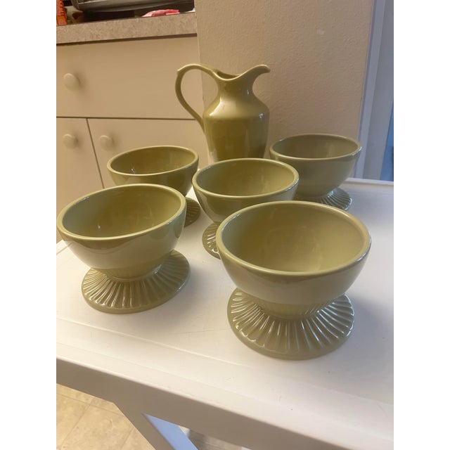Traditional Waterford Great Room Irish Breakfast Bowl Footed Green Gloss Finish- 4 For Sale - Image 3 of 5