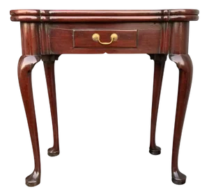 Antique George II Fold-Over Tea Table with Cabriole Legs in Polished Mahogany