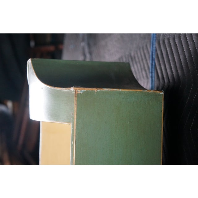 Vintage Petite Green Bowfront Country Farmhouse Bookcase Display Cabinet Chic For Sale - Image 17 of 18