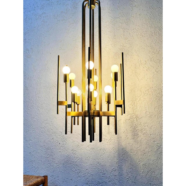 Large 12-Light Chandelier by Gaetano Sciolari for Sciolari, 1970s For Sale - Image 9 of 15