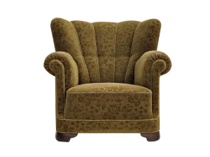 Vintage Danish Relax Chair in Green Fabric, 1950s