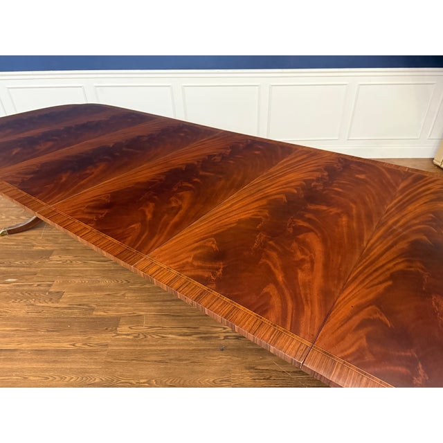 Classic Scallop Cornered Mahogany Dining Table by Leighton Hall - Showroom Sample For Sale - Image 10 of 14