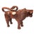 Vintage Hand-Carved Hardwood Lion Sculpture With Gulati Label, 20" For Sale