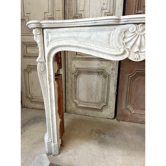 Louis XV Style White Marble Fireplace, 19th Century For Sale - Image 18 of 18