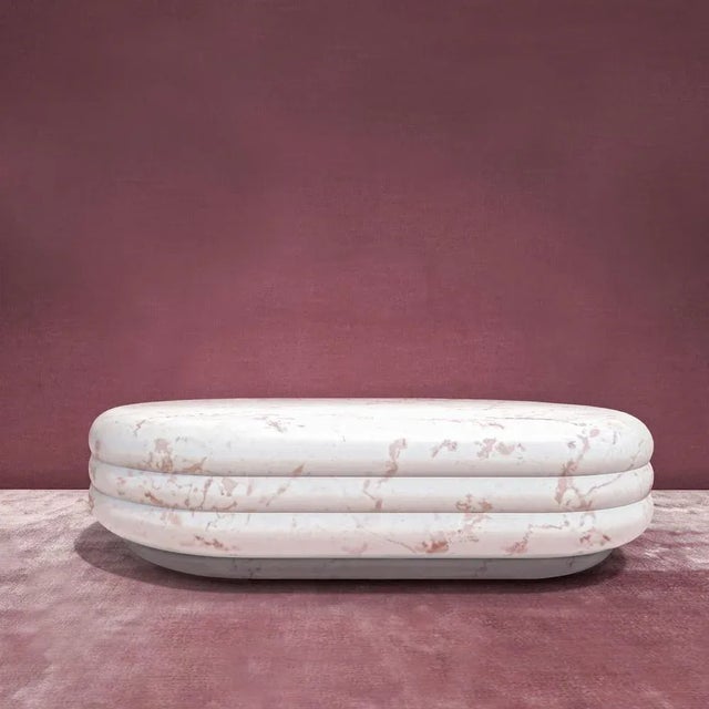 Not Yet Made - Made To Order Chloe Pink Portugal Marble Coffee Table by Fred and Juul For Sale - Image 5 of 6