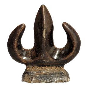 Antique Chinese Scholar's Brush Rest With Brown Glaze