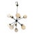 Large Black Metal, Brass & Opaline Glass Sputnik Chandelier, 1990s For Sale - Image 10 of 11