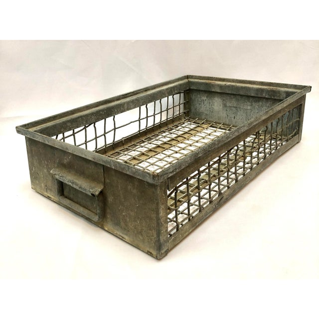 Vintage 1960s Industrial Wire Stacking Basket For Sale - Image 4 of 13