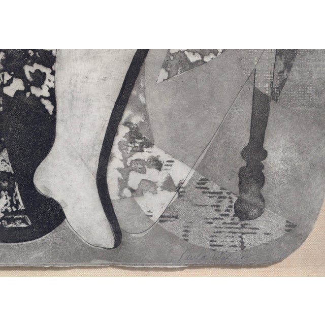 "Potiphar's Wife", Stylized Figurative Abstract Woodcut on Handmade Paper by Paula Walzer For Sale - Image 9 of 9