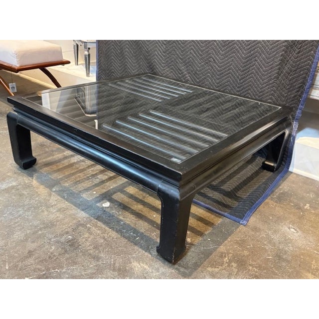 Mid-Century Modern Black Lacquer and Glass Table For Sale In Dallas - Image 6 of 6